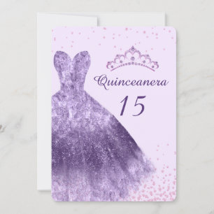 Invitation Purple Lilac Quinceanera Robe de fête Gown 15e