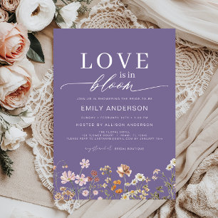 Invitation Purple Love est dans Bloom Fleur sauvage Fête des 