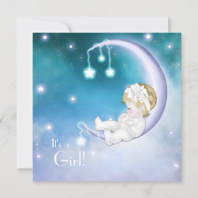 Invitation Purple Lune Baby Girl Douche (Devant)