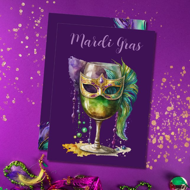 Invitation Purple Mardi Gras Mask  (Créateur téléchargé)
