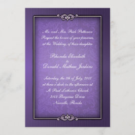 Invitation Purple Mariage damassé