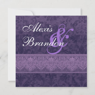 Invitation Purple Mariage damassé G400