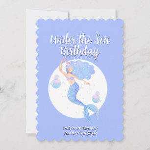 Invitation Purple Mermaid Thème Anniversaire de enfant Party