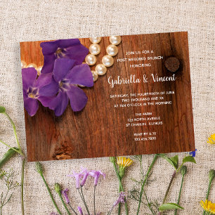 Invitation Purple Periwinkle Grange Bois Post Mariage Brunch