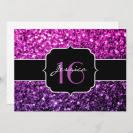 Invitation Purple Pink Ombre parties scintillant scintille Sw
