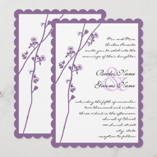 Invitation Purple Plum Wild Flower Branche Mariage invite