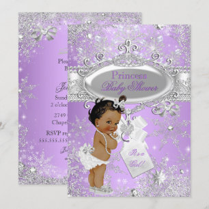 Invitation Purple Princess Fête Prénatale d'Hiver Ethnique
