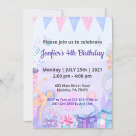 Invitation Purple Queen thème bébé Anniversaire