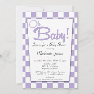 Invitation Purple Retro les années 50 Diner Baby shower Invit