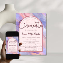 Purple Rose Agate Espagnol 50e anniversaire pour e