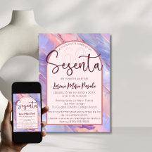 Purple Rose Agate Espagnol 60e anniversaire pour e