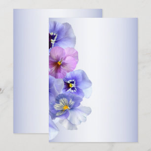 Invitation Purple rose Lilac Panser Floral Rustique