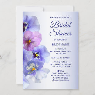 Invitation Purple rose Lilac Pansy Floral Fête des mariées Pa