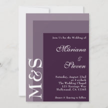 Purple Simple Moderne Chic Script Mariage Invitati