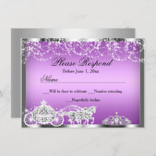 Invitation Purple Sparkle Princess Thème RSVP Réponse
