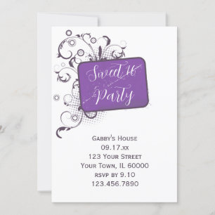 Invitation Purple Sweet 16 Anniversaire