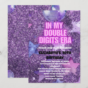 Invitation Purple Trendy Dans Mes Double Chiffres Era Anniver