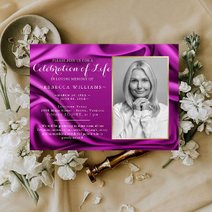 Invitation Purple Velvet Elégante photo Célébration de la vie