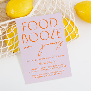 Invitation Purple & Vibrant Orange No Games Fête des mariées 