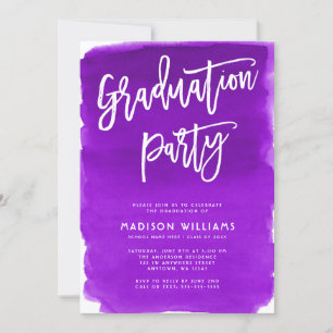 Invitation Purple Watercolor Graduation Party