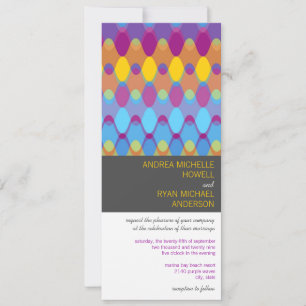 Invitation Purple Waves Motif géométrique  moderne Mariage