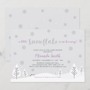Invitation Purple Winter Wonderland Girl Baby shower/Sprinkin