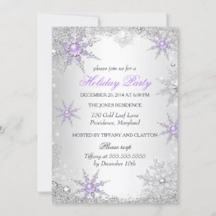 Invitation Purple Winter Wonderland Noël Fête de Noël 4