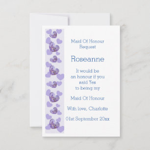 Invitation Purple Wisteria Coeur Maid Of Honor Request