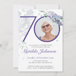 Invitation Purple Wisteria Photo Surpirse 70e fête d'annivers