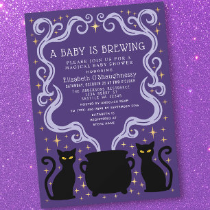 Invitation Purple Witchy Baby fait une Baby Shower 