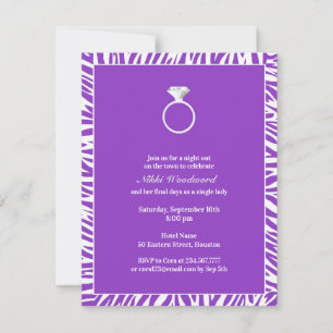 Invitation Purple Zebra Bachelorette Party Appartement Invita