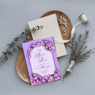 Invitation Purplemoon Rustique moderne Lilac Arc Mariage Flor