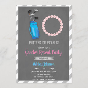 Invitation Puttes ou perles genre révéler l'invitation de la