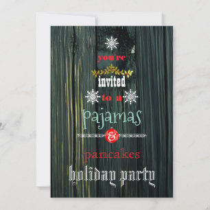 Invitation Pyjama de Noël et Crêpes Fête en famille