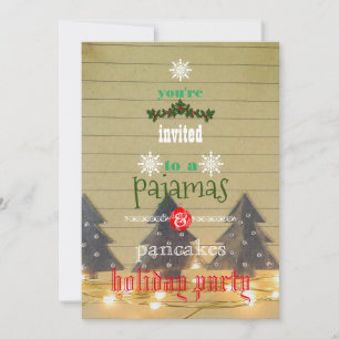 Invitation Pyjama de Noël et Pancakes Fête de Famille