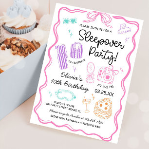 Invitation Pyjama Party Anniversaire Fille Mignonne