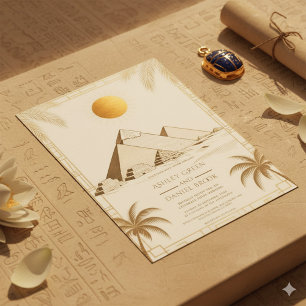 Invitation Pyramides D'Égypte Ancienne De Gizeh Mariage Égypt