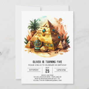 Invitation Pyramides d'or égyptienne en ligne Anniversaire