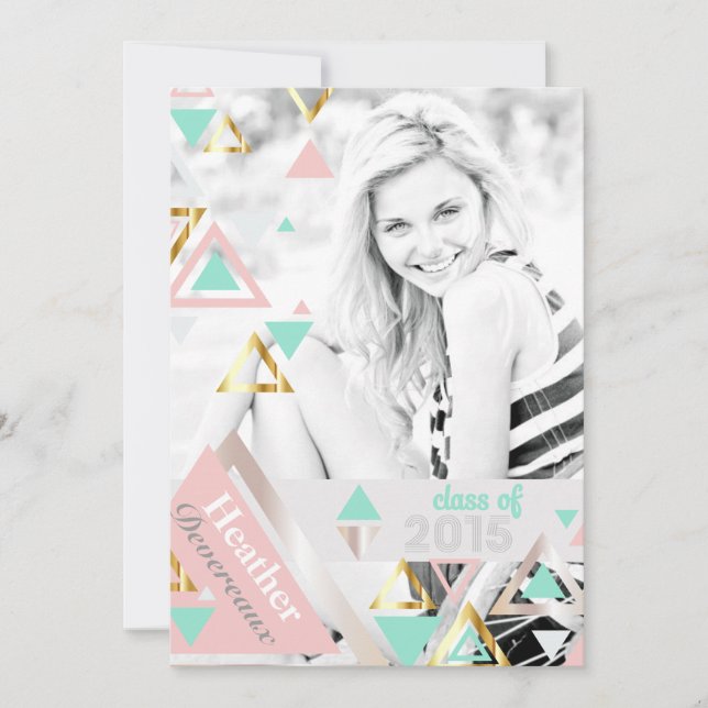 Invitation Pyramides d'or modernes 2015 Graduation photo seni (Devant)