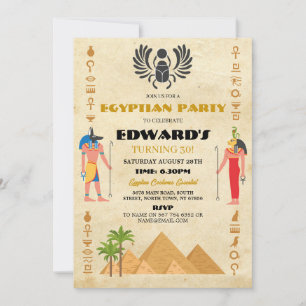 Invitation Pyramides égyptiennes fête d'anniversaire Pharaons