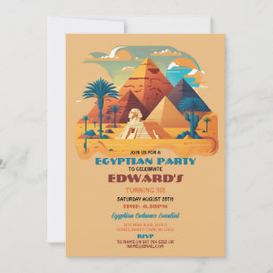 Invitation Pyramides égyptiennes fête d'anniversaire Pharaons