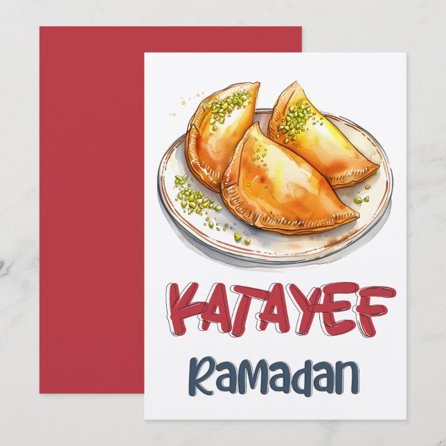 Invitation Qatayef Ramadan | Pâtisserie délicate, Rich Fillin (Devant / Derrière)