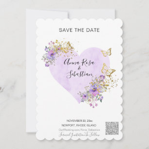 Invitation *~* QR Beurre coeur AR6 MARIAGE ENREGISTRER LA DAT