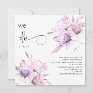 Invitation *~* QR Bouquet rose flou AR15 MARIAGE RSVP