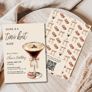 Invitation QR Code A Tini Bit Anniversaire Espresso Martini