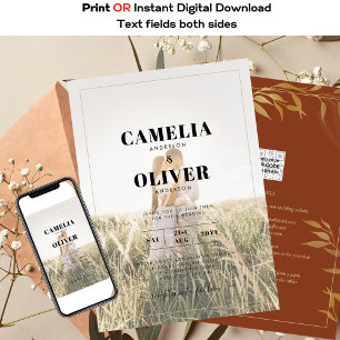 Invitation QR Code All-in-1 Rustique en terre cuite Mariage O