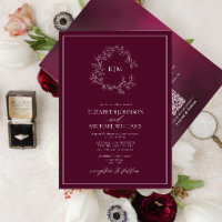 QR Code Bourgogne Mariage de monogramme de crête f
