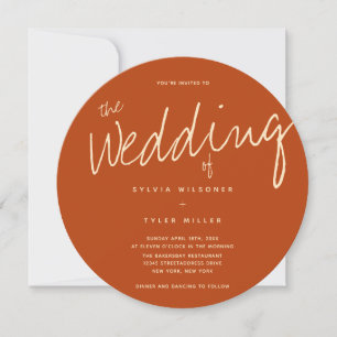 Invitation QR Code Burange Orange Mariage de typographie