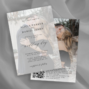 Invitation QR CODE couverture photo mariage moderne élégant