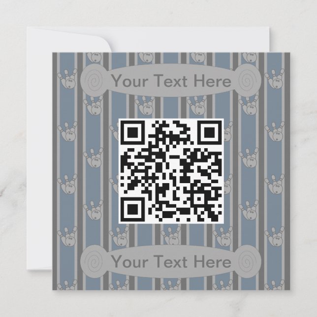 Invitation QR Code de bowling amusant et élégant (Devant)